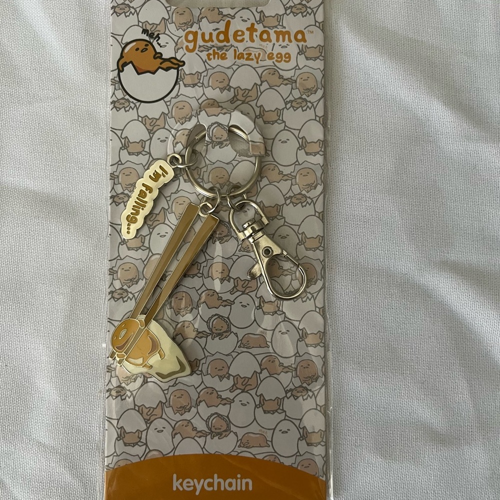 Gudetama: Chopstick I’m Falling Metal Keychain